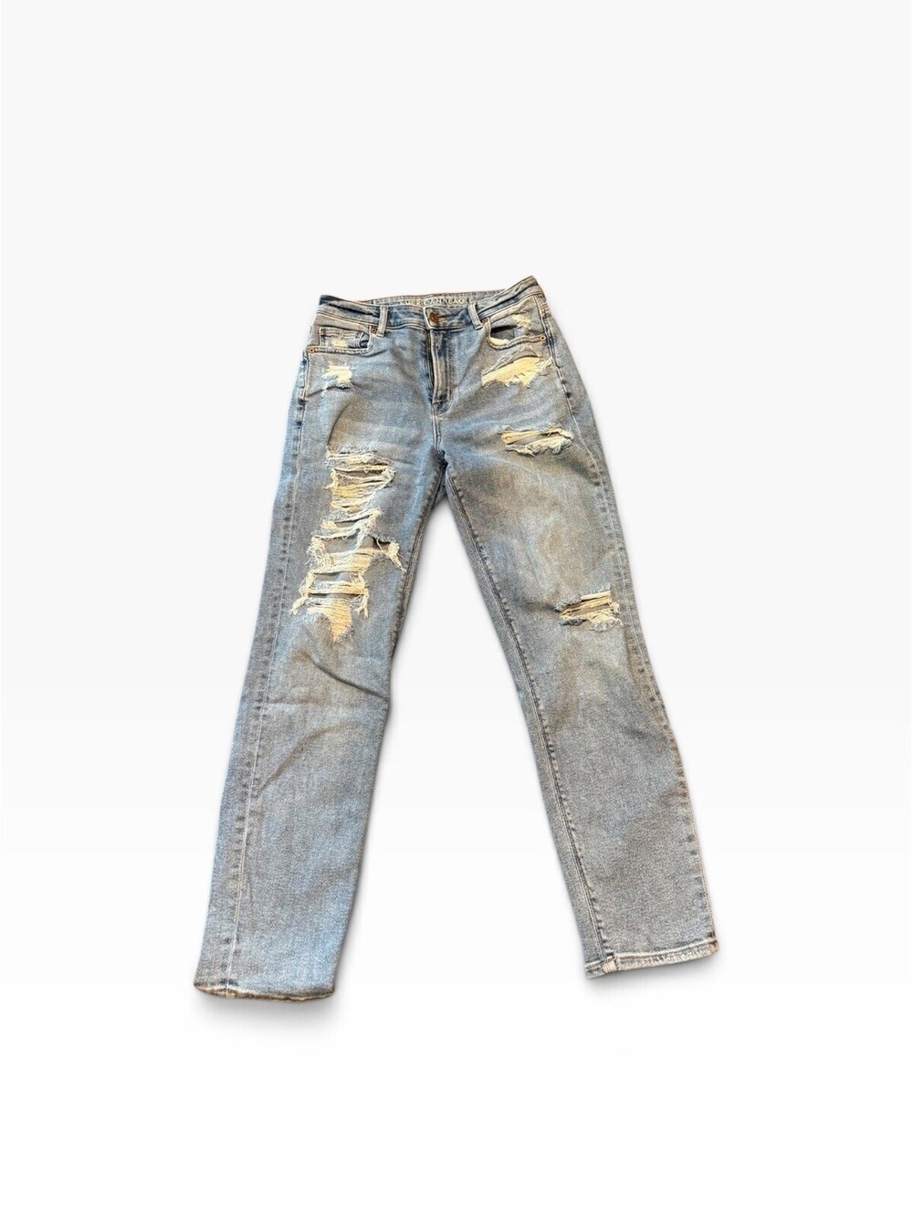 American Eagle AE Distressed Straight Jeans Womens 4 Regular
